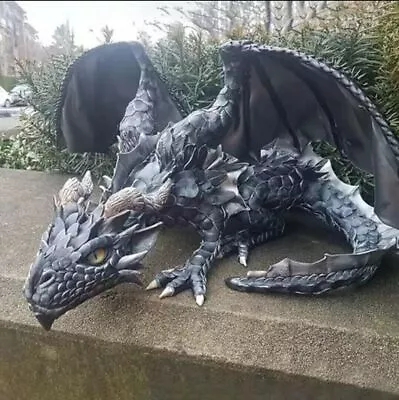 Dragon Sculpture Realistic Statue Garden Home Decor Outdoor Ornament Gift • £10.96