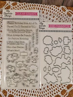 My Favorite Things Animal Farm Stamps & Dies New In The Package FREE SHIPPING • $21.99