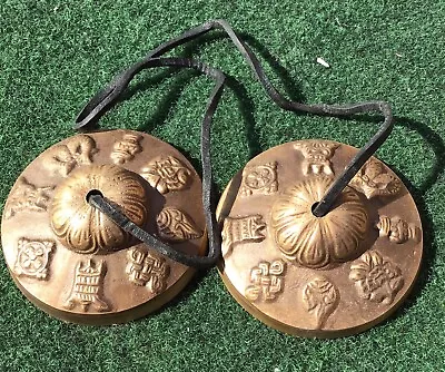 Purpledip Brass Tingsha Bell Buddhist Tibetan Handheld Cymbals For Meditation • $21.97