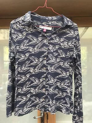 Lovely Bird Print Weird Fish Top Size 10 With Free Fat Face T Shirt • £3.99