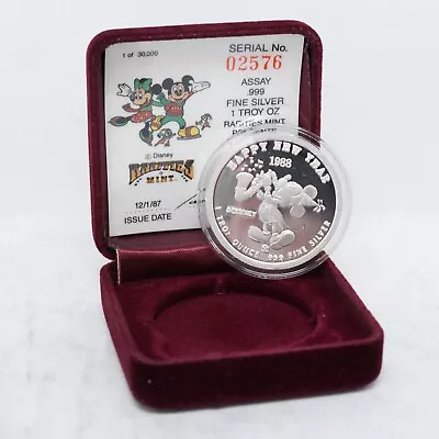 1987 Disney Rarities Mint Mickeys Holiday Treasure 1-oz .999 Silver Round • $75