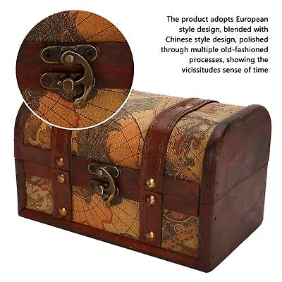 (Map) Pirate Treasure Chest Vintage Decorative Wooden Box • £13.61