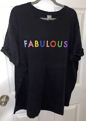 $32.78 • Buy ASOS Curve Rainbow Multicolor Fabulous Black Tee T-shirt Plus Size US 22