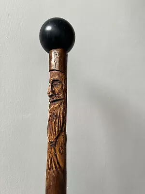 Hand Made Vintage Art Wooden Walking Stick Handle Ball Snooker. 47/5   • £9.99