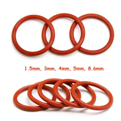 £1.62 • Buy Silicone Rubber O Rings 1.5-8.6mm Cross Section 21mm-150mm OD Seals Plumbing Red