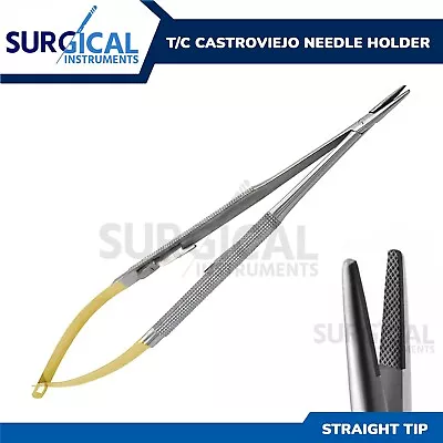 T/C Castroviejo Needle Holder 7  STRAIGHT Surgical DENTAL Instruments German GR • $12.99