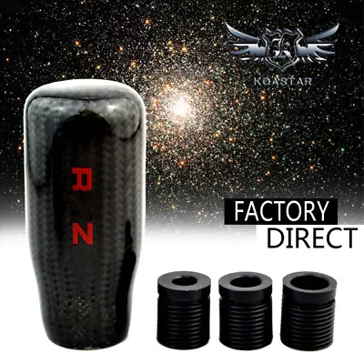 Universal Real Carbon Fiber Car Gear Shift Knob Shifter With M8 M10 M12 Adapters • $38.68