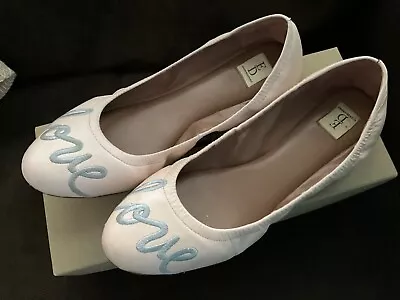 ED By Ellen DeGeneres Langston LOVE Pink Champagne Ballet Flats Size 8 • $31.99