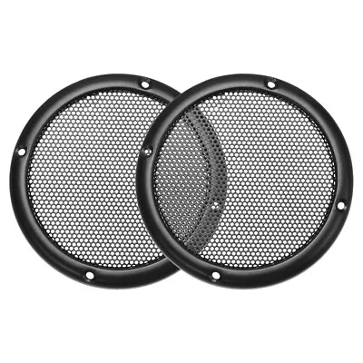 Speaker Grill Cover 3.5 Inch 96.7mm Mesh Circle Subwoofer Guard Black 2pcs • $10.83