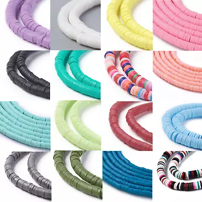 £2.99 • Buy Polymer Clay Round Disc Flat Beads 380pcs+ 4mm Heishi Jewellery Making UK