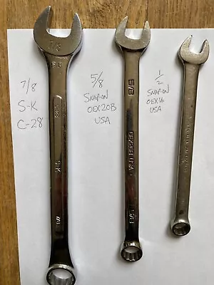 S-k C-28 7/8 Snap-on Oex20b 5/8 Snap-on Oex16 1/2 All 3 For 1 Price No Reserve • $18