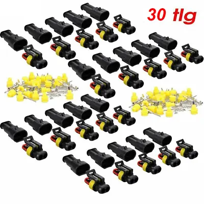 10 Set 2Pin Way Car Waterproof Male Female Electrical Wire Cable Connector Plug • $7.99