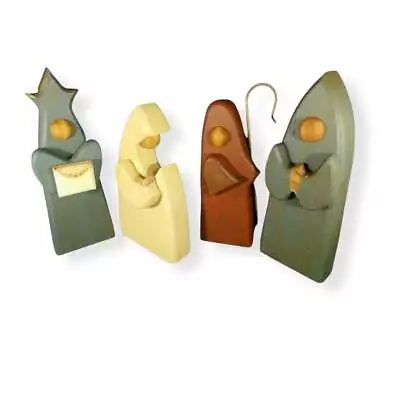 Vintage Folk Art Christmas Decor Mid Century Modern Nativity Set Incomplete • $72