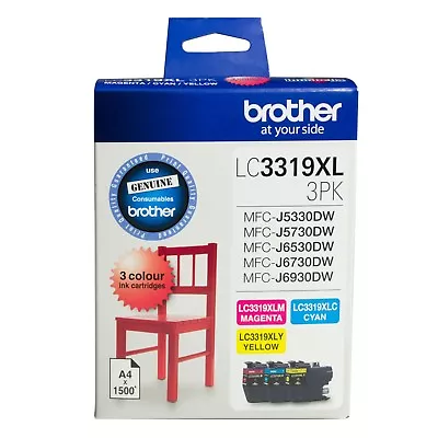 Brother Genuine LC-3319XL3PK C/M/Y 3 Inks Color Pack For J5330DW J5730DW J6530DW • $117.85
