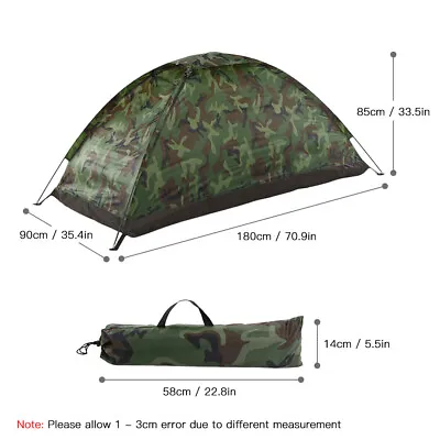 Camping Tent For 1Person Single Layer Outdoor Camouflage Travel Beach Tent~ O0T1 • £16.99