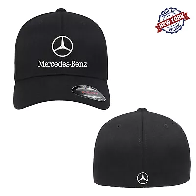 Mercedes-Benz Type Logo Embroidered Flexfit Fitted Ball Cap Front Back Stitch • $26.99