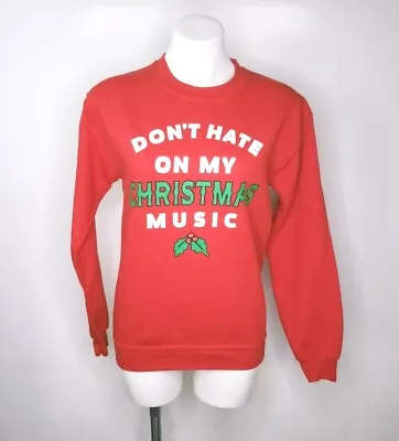 Ugly Christmas Sweater Funny X-Mas Don't Hate On My Christmas Music Small #L • $9.99