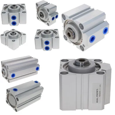 $24.71 • Buy SDA 50/63mm Bore Thin Pneumatic Air Cylinder 5~100mm Stroke Double Acting Alloy