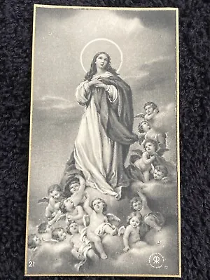 Vintage Catholic Holy Prayer/ Funeral Remembrance Card Of The Assumption Of Mary • $1.25