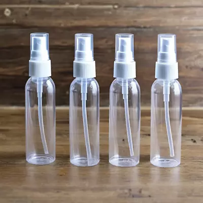 NEW (4) TSA Compliant Plastic Travel Spray Bottles Clear Lid Cosmetic Empty Mist • $6.74