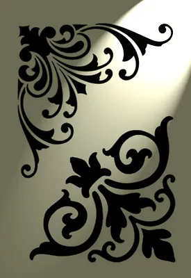 2 Designs Stencil Corner Flourish Shabby Chic Vintage A4 Damask Furniture French • £5.79