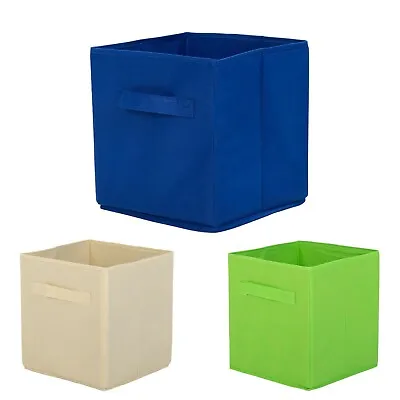 Foldable Square Canvas Collapsible Fabric Cube Kids Home Top Storage Box Toys • £8.97