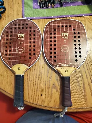 Vintage Marcraft Paddleball Executive PT-120 Paddles Set Of 2 • $24.99