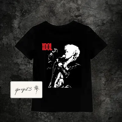 Vintage Billy Idol Rebel Yell Short Sleeve Black T-Shirt Q83551 • $18.99