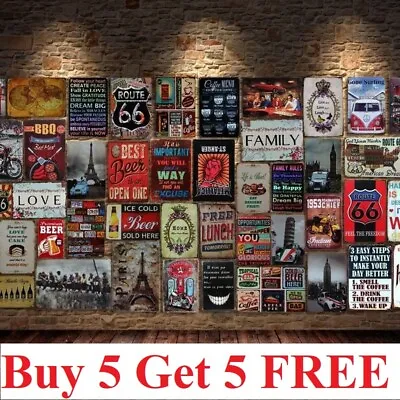 US Vintage Retro Tin Sign Door Wall Decor Metal Bar  Pub Poster Lot Wholesale • $7.99