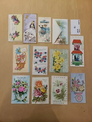 Lot Of 12 Vintage Greeting Cards  Embossed Vellum Die Cut Blank ~ No Env~ (C3) • $8