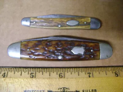 Vintage WARDS USA 411 Equal End Henckels German Stag Whittler Knife Lot PROJECT • $6.19