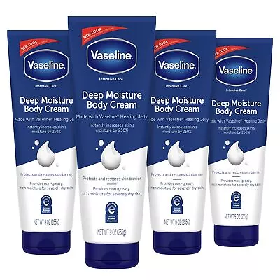 Vaseline Intensive Care Body Cream Deep Moisture For Dry Skin 9 Oz -4 Pk • $36.27