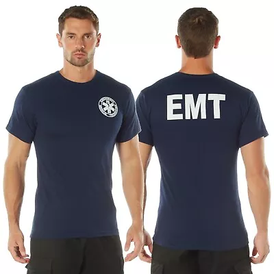 Navy Blue / Black EMT Official Issue Double Sided Raid T Shirt - Public Safety • $18.99