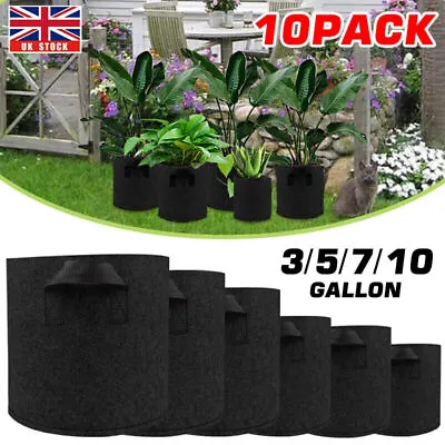 10Pack Large Plant Grow Bags Potato Fruit Vegetable Garden Planter Growing Bag T • £4.88