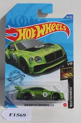 Hot Wheels Nightburnerz Green 2018 Bentley Continental 1/10 FNQHotwheels F1569 • $5.24