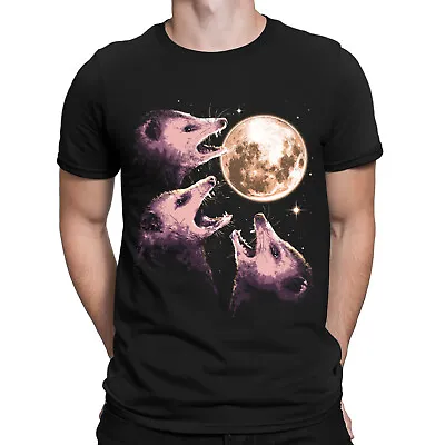 Three Possums Howling At Moon Funny Opossum Retro Mens Womens T-Shirts Top #NED • $4.96