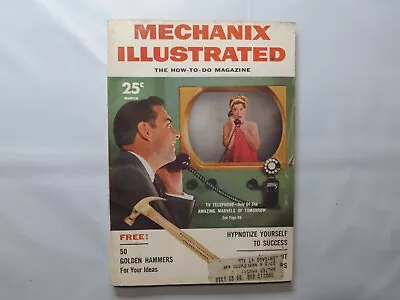 Mechanix Illustrated Magazine March 1955 Futuristic TV Telephone E4 • $13.99