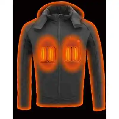 Nexgen Heat Men's Black 'heated' Soft Shell Hooded Zipper Front Jacket - Usahl • $181