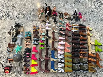 BRATZ Doll Shoe Lot 75+ Boyz Mini Shoezies Glasses Helmet Mini Collection Boots • $49.99