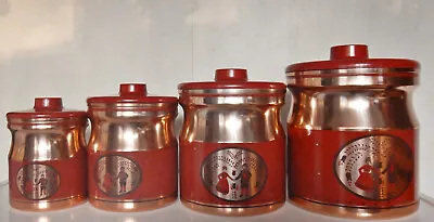 VTG KROMEX RARE COPPER COUNTRY ALUMINUM CANISTER SET 1950’s  • $35.99