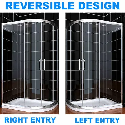 £219.99 • Buy Offset Quadrant Shower Enclosure Walk In Corner Cubicle Glass Door + Stone Tray