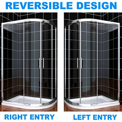 Offset Quadrant Shower Enclosure Walk In Corner Cubicle Glass Door + Stone Tray • £134.99