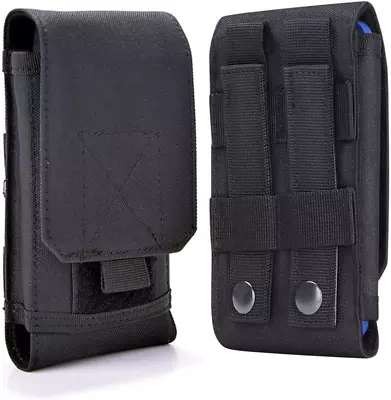 Universal Tactical Molle Cell Phone Pouch Waist Holster Belt Pack Bag Case Black • $9.49