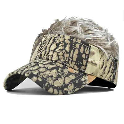 New Men Sun Visor Toupee Hats Spiky Wig Hat Golf Baseball Hat With Fake Hair Cap • $12.95