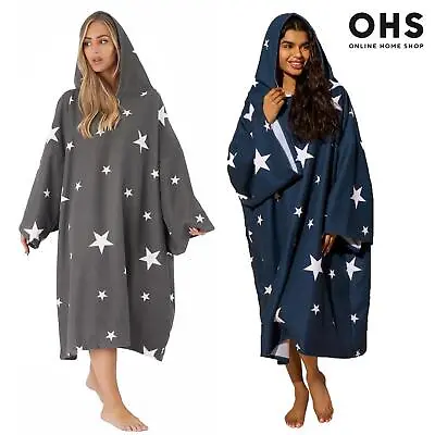 Star Poncho Towel Hooded Oversized Swimming Adult Dry Changing Robe Beach Bath • £11.99
