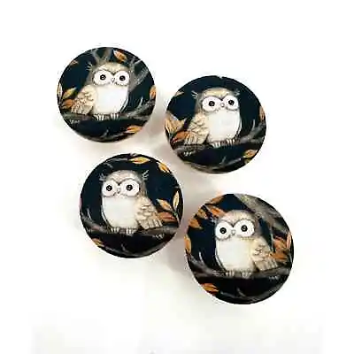 Little Owls Drawer Knob Pulls Dresser Home Accent Bedroom Nursery Kids • £11.58