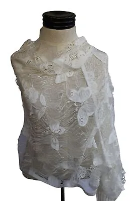 Butterfly Lace Scarf Wrap Ivory Lacy 54973 Lacey • $7.20