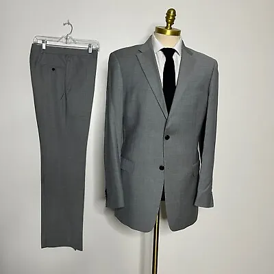 Tommy Hilfiger Suit Mens Solid Gray Wool 4 36W • $29.99