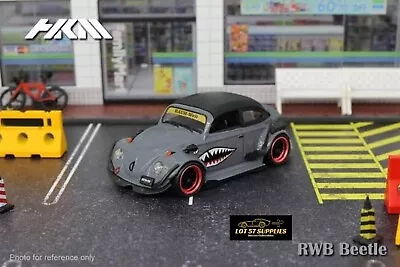 HKM Model VW Beetle Convertible Cabriolet Grey Shark Mouth 1:64 • $29.99