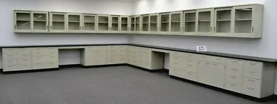 38' Base & 34' Wall Laboratory Cabinets W/ Countertops & Bench Area /E1-019 • $21390
